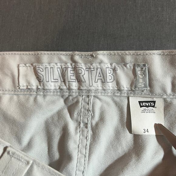 Vintage Levi's Slivertab Shorts Mens 34 Khaki Cargo 90s Y2K Skater Grunge Retro - Picture 5 of 8